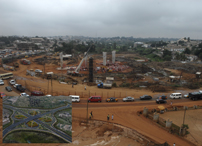 Panorama of Sofoline Interchange at Kumasi, Ghana